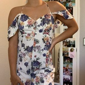 floral ruffle wide leg jumpsuit